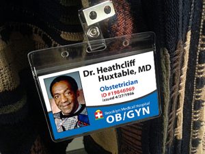 Heathcliff Huxtable Bill Cosby Name Tag ID