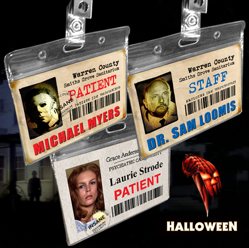Halloween Movie ID Badge-Michael Myers Warren County Sanitarium costume cosplay 