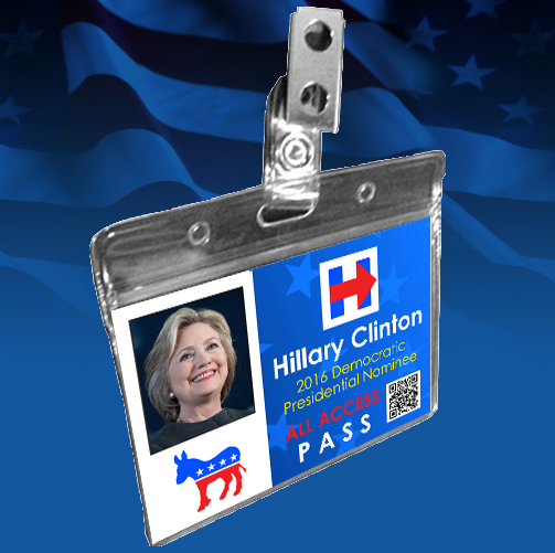 Political Badge Hillary Clinton Regular
