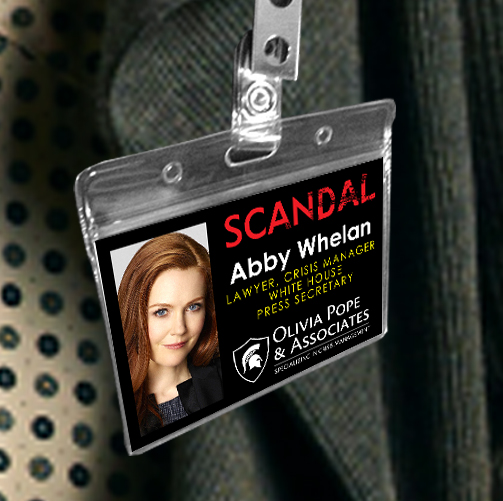 Abby Whenlan - Scandal Pope & Associates Name Badge ID Card