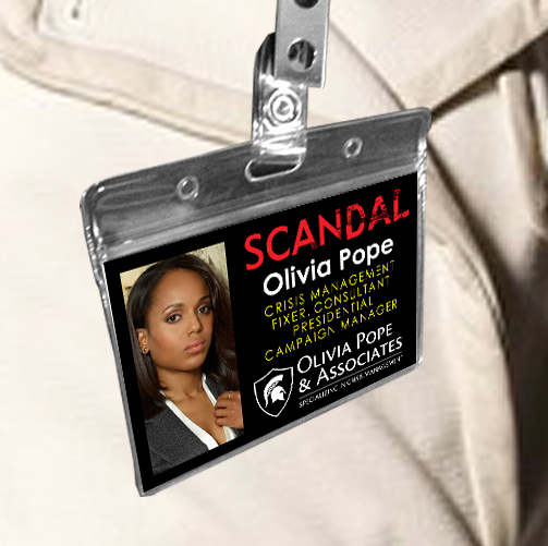 Olivia Pope - Scandal Pope & Associates Name Badge ID Card